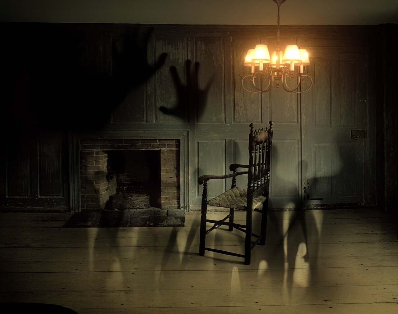 Spooky dark room in house